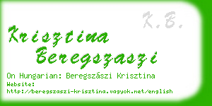 krisztina beregszaszi business card