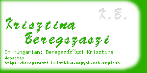 krisztina beregszaszi business card